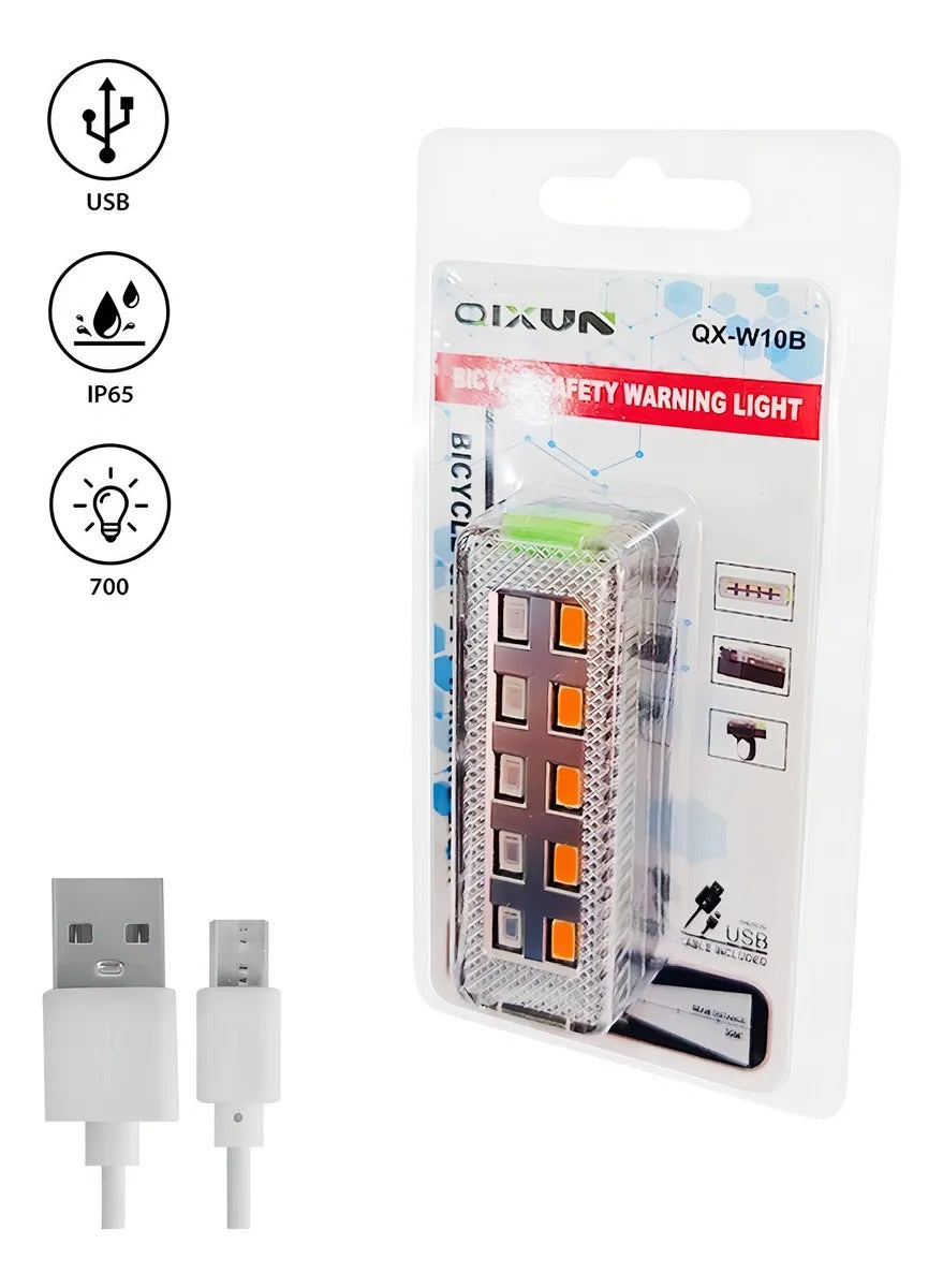 Luz LED Trasera para Bicicleta USB