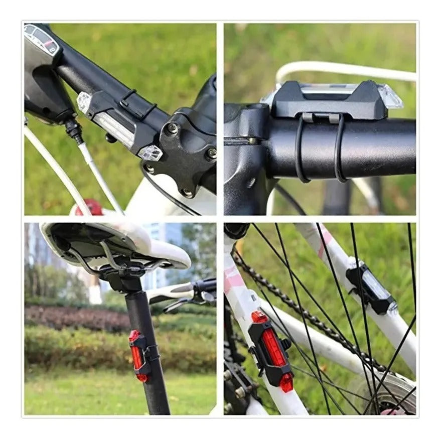 Luz Trasera de Bicicleta Recargable USB