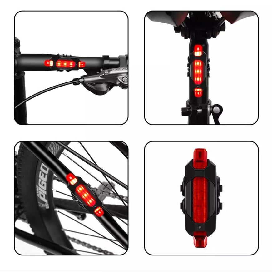 Luz Trasera de Bicicleta Recargable USB